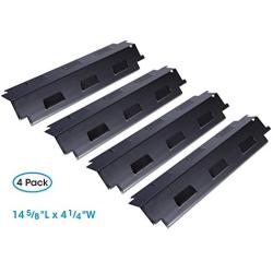 Unicook Porcelain Grill Heat Plate 4 Pack, Grill Replacement Parts, 14 5/8'' L Steel Heat Tent, Heat Shield Plate, Grill Burner Cover, Flame Tamer, Flavorizer Bar for BBQ Gas Grill