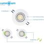 LUMINOSUM 4 Inch 9W COB LED Gimbal Downlight with Junction Box, 700lm, 60W Equiv, Dimmable IC Rated Airtight, ETL & Energy Star Listed, Warm White 3000k, 12-Pack