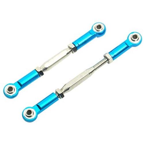 2PCS ShareGoo RC Front Rear Metal Steering Servo Link 70-90mm Adjustable Turnbuckles Camber Linkage Rod Ends for Traxxas Slash 4x4 5807 Stampede HQ727 1/10 RC Car Upgraded Parts,Blue