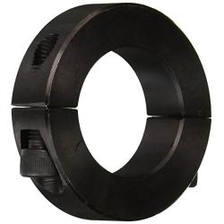 Climax Metal 2C-125 Steel Two-Piece Clamping Collar, Black Oxide Plating, 1-1/4'' Bore Size, 2-1/16'' OD, With 1/4-28 x 3/4 Set Screw, 1 Count