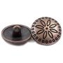 Bezelry 12 Pieces Simple Flower Carving Metal Shank Buttons 18mm (11/16 inch) (Antique Copper)