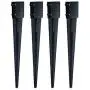 MTB Fence Post Anchor Ground Spike Metal Black Powder Coated 24 x 4 x 4 Inches Outer Diameter (Inner Diameter 3.5 x3.5 Inches), Pack of 4 MTB Fence Post Anchor Ground Spike Metal Black Powder Coated 24 x 4 x 4 Inches Outer Diameter (Inner Diameter 3.5 x3.5 Inches), Pack of 4