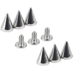 Favordrory 7mmx10mm Silver Bullet Cone Spike and Stud Metal Screw Back for DIY Leather Crafts