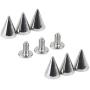Favordrory 7mmx10mm Silver Bullet Cone Spike and Stud Metal Screw Back for DIY Leather Crafts