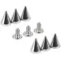 Favordrory 7mmx10mm Silver Bullet Cone Spike and Stud Metal Screw Back for DIY Leather Crafts