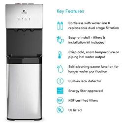 Avalon A5 Self Cleaning Bottleless Water Cooler Dispenser, UL/NSF/Energy star, Stainless Steel, full size