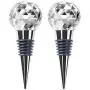 JETKONG Metal Wine and Beverage Bottle Stopper Crystal Clear, Stainless Steel Wine Stopper (Set of 2)
