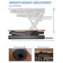 Rocelco 32'' Height Adjustable Standing Desk Converter with Anti Fatigue Mat Bundle - Sit Stand Computer Workstation Riser - Dual Monitor Retractable Keyboard Tray - Teak Wood Grain (R EADRT-MAFM)