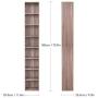 HOMFA CD DVD Storage Tower Rack, 8-Tier Wooden Media Storage Organizer Cabinet Unit, 71 Inches Height Bookshelf Display Bookcase with Adjustable Shelves for CDs, Books, Video Games, Arts, Oak