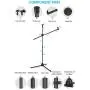 InnoGear Microphone Stand, Foldable Tripod Boom Stand Adjustable Height Heavy Duty Mic Boom Stand with Dual Mic Clip Holders and Metal Base for Singing, Speech, Stage, Outdoor Activities InnoGear Microphone Stand, Foldable Tripod Boom Stand Adjustable Height Heavy Duty Mic Boom Stand with Dual Mic Clip Holders and Metal Base for Singing, Speech, Stage, Outdoor Activities