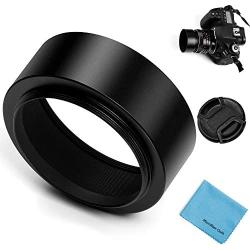 40.5mm Metal Standard Screw-in Standard Lens Hood Sunshade with Centre Pinch Lens Cap for Canon Nikon Sony Pentax Olympus Fuji Sumsung Leica Camera +Cleaning Cloth