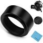 40.5mm Metal Standard Screw-in Standard Lens Hood Sunshade with Centre Pinch Lens Cap for Canon Nikon Sony Pentax Olympus Fuji Sumsung Leica Camera +Cleaning Cloth