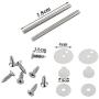 Alotm Stainless Steel Toilet Seat Sturdy Hinge Replacement Parts, 1 Set Mountings with Bolts and Nuts for Replacement DIY Repair