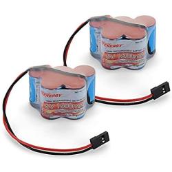 Tenergy 2 Pack 6V1600mAh NiMH Side by Side Battery Pack with Hitec Connector for RC Trucks, RC Cars, and RC Hobby Electronics