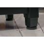Keter Unity Portable Outdoor Table and Storage Cabinet with Hooks for Grill Accessories-Stainless Steel Top for Patio Kitchen Island or Bar Cart, Dark Grey