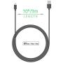 TalkWorks iPhone Charger Lightning Cable 10ft Long Heavy Duty Cord MFI Certified for Apple iPhone 12, 12 Pro/Max, 12 Mini, 11, 11 Pro/Max, XR, XS/Max, X, 8, 7, 6, 5, SE, iPad - Grey