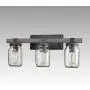 CLAXY Glass Mason Jar Wall Sconces Faux Distressed Metal 3 Light Bath Vanity Lights CLAXY Glass Mason Jar Wall Sconces Faux Distressed Metal 3 Light Bath Vanity Lights