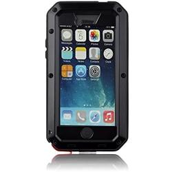 New Waterproof Shockproof Aluminum Gorilla Glass Metal Military Heavy Duty Armor Bumper Cover Case for Apple iPhone 5 5S Home Key +Fingerprint - Black