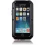 New Waterproof Shockproof Aluminum Gorilla Glass Metal Military Heavy Duty Armor Bumper Cover Case for Apple iPhone 5 5S Home Key +Fingerprint - Black