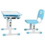 Diroan Kids Multifunctional Desk and Chair Set, Height Adjustable Children School Study Desk with Tilt Desktop, Metal Hook and Storage Drawer for Boys Girls .(Blue)