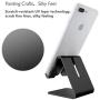Rumfo Cell Phone Stand Universal Portable Aluminum Desktop Charger Mount Holder, Metal Tablets Dock Cradle for iPhone 11 X 8 7 6 Samsung Galaxy s10 9 All Smartphone (Black)