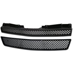 R&L Racing Black Finished Mesh Front Grill Hood Bumper Grille Compatible With 2007-2014 for Chevy Tahoe/Suburban/Avalanche