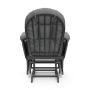 Storkcraft Premium Hoop Glider and Ottoman (Gray Base, Gray Cushion) – Padded Cushions with Storage Pocket, Smooth Rocking Motion, Easy to Assemble, Solid Hardwood Base