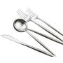 Gugrida Luxury Flatware, Royal 5 Piece Matte White Handle 18/10 Stainless Steel Tableware Sets for 1 Including Forks Spoons Knives, Camping Silverware Travel Utensils Set Cutlery (Full Silver)