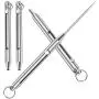 2 Pieces Keychain Titanium Telescopic toothpicks | Integrated Design Telescopic Toothpick with Titanium Protective Case Holder | Metal Pocket Toothpick Stainless Steel Toothpick 2 Pieces Keychain Titanium Telescopic toothpicks | Integrated Design Telescopic Toothpick with Titanium Protective Case Holder | Metal Pocket Toothpick Stainless Steel Toothpick