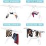 Bartnelli Laundry Drying Rack for Clothes - Heavy Duty Stainless-Steel Adjustable Gullwing Drying Rack Stand - Foldable and Space Saving, Indoor-Outdoor, Lightweight, with Hooks to Dry Shoes