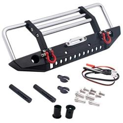 LCX Racing 1/10th RC Crawler Car Metal Bull Push Bar Front Bumper for TRX4 TRX-4 Axial SCX10 II 90046 Redcat Gen8 Scout II, Upgrades Parts Accessories