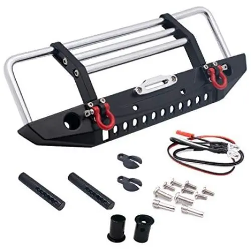 LCX Racing 1/10th RC Crawler Car Metal Bull Push Bar Front Bumper for TRX4 TRX-4 Axial SCX10 II 90046 Redcat Gen8 Scout II, Upgrades Parts Accessories LCX Racing 1/10th RC Crawler Car Metal Bull Push Bar Front Bumper for TRX4 TRX-4 Axial SCX10 II 90046 Redcat Gen8 Scout II, Upgrades Parts Accessories