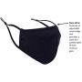 Simlu Fabric Face Mask Reusable with Adjustable Elastic, 2 Layer,Cotton, Breathable, Nose Wire Black Cloth face Mask Washable