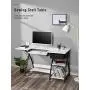 Sewing Craft Table, Sewing Machine Desk with Adjustable Folding Shelves and Storage Drawer, X Frame Sturdy Multipurpose Sewing Desk, White MDF, 57.1×23.6×29.9 inches Sewing Craft Table, Sewing Machine Desk with Adjustable Folding Shelves and Storage Drawer, X Frame Sturdy Multipurpose Sewing Desk, White MDF, 57.1×23.6×29.9 inches