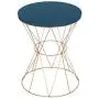 Kate and Laurel Mendel Round Metal End Table, Blue Top with Rose Gold Base Kate and Laurel Mendel Round Metal End Table, Blue Top with Rose Gold Base