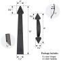 WINSOON Magnetic Decorative Garage Door Hardware Couch House 6 Pieces Carriage Accents Faux Hinges Curb Appeal Decor Kit, Black