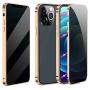 Magnetic Case for iPhone 7 Plus/8 Plus, Anti Peep Magnetic Double-Sided Privacy Screen Protector Clear Back Metal Bumper Antipeep Cases Anti Peeping 2 Sided Cover for iPhone 7 Plus/8 Plus-Gold