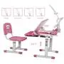 Diroan Kids Functional Desk and Chair Set, Height Adjustable Children School Study Desk with Tilt Desktop, Book Stand, LED Light, Metal Hook and Storage Drawer for Boys Girls (Pink) Diroan Kids Functional Desk and Chair Set, Height Adjustable Children School Study Desk with Tilt Desktop, Book Stand, LED Light, Metal Hook and Storage Drawer for Boys Girls (Pink)