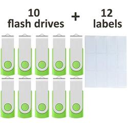 Enfain 256MB USB Flash Drive, 10 Pack, Green