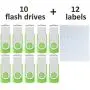 Enfain 256MB USB Flash Drive, 10 Pack, Green Enfain 256MB USB Flash Drive, 10 Pack, Green