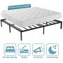 KINGSO Queen Bed Frame, 14 Inch Metal Platform Bed Frame with Storage, Heavy Duty Steel Slat and Anti-Slip Support, Easy Quick Lock Assembly, No Box Spring Needed - Queen