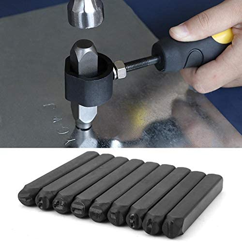 Number and Letter Stamp Set, 36 Piece 1/4 inch Letter Punch Kit Steel Metal Easy to Use Stamp Punch Tool with A Durable Storage Box for Imprinting Metal Wood Plastic and Leather