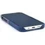 Dockem Wallet Case for iPhone 12 Mini: Built-in Metal Plate for Magnetic Mounting & 1 Credit Card Holder Slot: 5.4'' Luxe M2, Canvas Style Synthetic Leather (Blue and Grey)