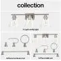 3-Light Vanity Light Fixture, 5-Piece All-in-One Bathroom Set (E26 Bulb Base), Brushed Nickel Wall Sconce Lighting with Glass Shads, ETL Listed