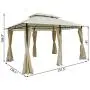 Outsunny 10 x 13 Outdoor Soft Top Pergola Gazebo with Curtains, 2-Tier Steel Frame Gazebo for Patio, Cream White Outsunny 10 x 13 Outdoor Soft Top Pergola Gazebo with Curtains, 2-Tier Steel Frame Gazebo for Patio, Cream White