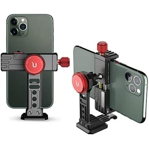 Universal Cell Phone Tripod Mount, Ulanzi ST-14 Smartphone Tripod Phone Mount, Metal Phone Tripod for YouTube Vlogging, Desktop Cell Phone Tripod for Camcorder iPhone 12/11 Pro/11 Pro Max/X/XS/Xs Max
