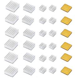 30 PCS Raspberry Pi 4 Heatsink Kit with Thermal Conductive Adhesive Tape, Aluminum Heat Sink Cooler and Copper Heatsink for Raspberry Pi B B+ 2/3/4