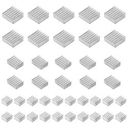 Smalloo 40 PCS Aluminum Heatsinks Kit with Thermal Conductive Adhesive Tape for Raspberry Pi/CPU/GPU VGA/RAM/VRAM/VRM/IC/Chips LED/MOSFET Transistor