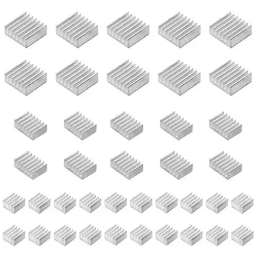 Smalloo 40 PCS Aluminum Heatsinks Kit with Thermal Conductive Adhesive Tape for Raspberry Pi/CPU/GPU VGA/RAM/VRAM/VRM/IC/Chips LED/MOSFET Transistor Smalloo 40 PCS Aluminum Heatsinks Kit with Thermal Conductive Adhesive Tape for Raspberry Pi/CPU/GPU VGA/RAM/VRAM/VRM/IC/Chips LED/MOSFET Transistor