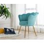Chairus Living Room Chair, Mid Century Modern Retro Leisure Velvet Accent Chair with Golden Metal Legs, Vanity Chair for Bedroom Dresser, Upholstered Guest Chair(Light Green)